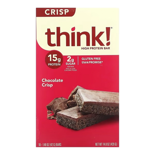 Think!, High Protein Bars, Chocolate Chip, 10 Bars, 1.48 oz (42 g)