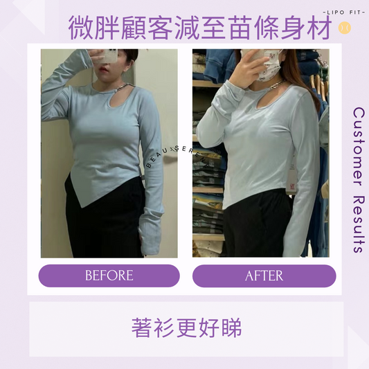顧客效果：微胖顧客減至苗條身材～著衫更好睇