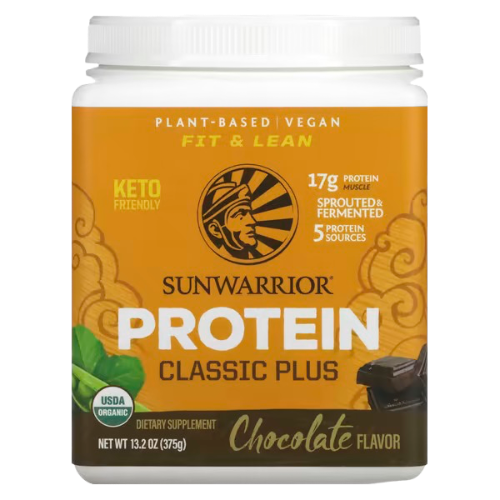 Sunwarrior, Classic Plus Protein, Plant-Based, Chocolate Flavor, 13.2 oz (375 g) 