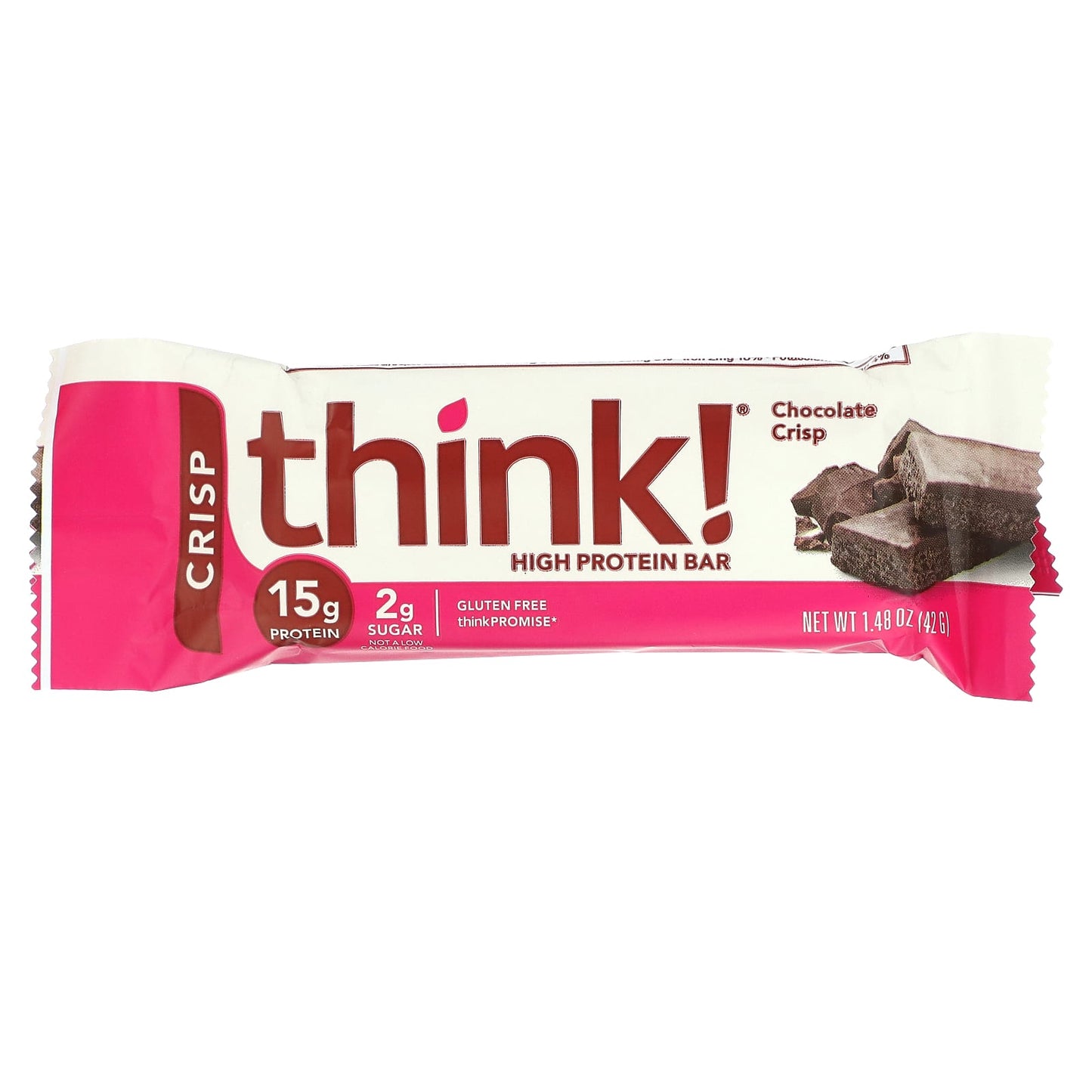 Think!, High Protein Bars, Chocolate Chip, 10 Bars, 1.48 oz (42 g) 